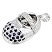 14K White Gold Sapphire & Diamond Baby Shoe Pendant