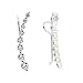 .925 Sterling Silver Cz Ear Climber Earrings with Fish Hook