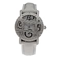 Just Bling Women`s Stainless Steel Diamond Designer Dial Leather Watch #JB-6214L-E