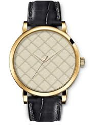 SPRAWL Aanalog Fashion Series Gold Ladies Watches of Genuine Black Leather Strap,Unique Wrist Watch for Women Girls Designed with Texture of a mattress