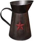 Metal Pitcher with Star Country Rustic
