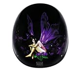 Daytona Black Purple Fairy Beanie DOT Motorcycle Skull Cap Half Helmet [Small]