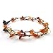 MGD, Orange Carnelian Color Bead Anklet. Beautiful 26 Centimeters Handmade Stone Anklet Made from wax cord. Fashion Jewelry for Women, Teens and Girls., JB-0128A
