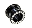 ANODIZED FLESH TUNNEL PLUG WITH CLEAR RHINESTONES 2g - Sold as a Pair