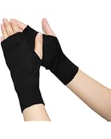 Olyer Women's Fingerless Gloves Stretchy Knitted Cashmere Winter Warmer Gloves Unisex