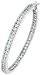 Sterling Silver Jeweled Hoop Post Earrings, w/ Cubic Zirconia stones, 1 3/4 (45mm)