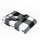 Grand plaid polaire &eacute;cossais Noir et Blanc