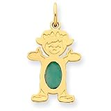 14K Girl 7x5 Oval Genuine Emerald-May