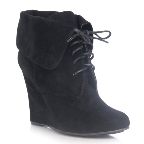 Bamboo Tida-01 Cuffed Wedge Bootie