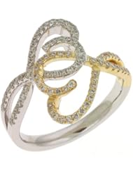 14K Two Tone Gold 0.47cttw Round Diamond Fashion Ring