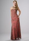 Strapless Beaded Evening Dress – Prom Dress, Party, Formal Gown by Sean Collection  Brown