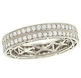 2 Row Pave and Milgrain Diamond Eternity Band 1.40cttw
