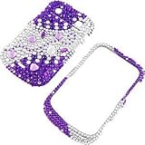 Rhinestones Protector Case for BlackBerry Bold 9900 9930, Purple Silver Gem ....