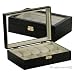 Watch Box Storage Display Chest For 10 Watches Black Wood Finish See Thru Top Jewlery Gift Case