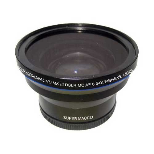 Zeikos  ZE-3252F  52/58mm 0.34X high definition Super Fisheye lens with Super Macro, includes lens pouch and cap covers (Life Time Warranty)