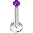 16 Gauge 3/8 Purple Dome Internally Threaded Labret Monroe Tragus
