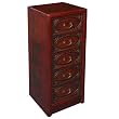 Handmade Oriental Furniture -40" Antique Style Leather Dresser / Accent Table With Bas-Relief Detail