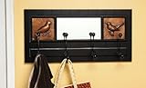 IMAGE OF Embossed Bird Wall Mirror with Four Double Hooks