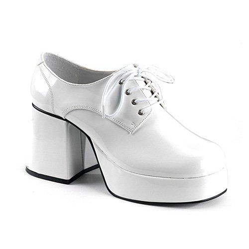 Funtasma by Pleaser Men's Jazz-02 Platform Oxford,White Patent,S (US Men's 8-9 M)