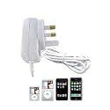 WHITE UK 3 PIN MAINS CHARGER - IPOD CLASSIC, NANO 2ND & 3RD GEN, TOUCH, VIDEO