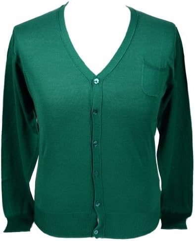 MDP EU 1812 GIACCA VER Forest Green V-Neck Silk Blend Men's Knit Cardigan