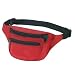 Fantasybag 3-Zipper Fanny Pack, Adjustable polyweb waist belt-Red, FN-03