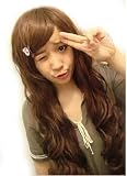 Cool2day Pretty beautiful Natural long Wigs LIGHT BROWN curly women's wig jf010248 Cool2day Pretty beautiful Natural long Wigs LIGHT BROWN curly women's wig jf010248