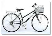 700C・カゴ付クロスバイク自転車(マッドブラック)D-266LD