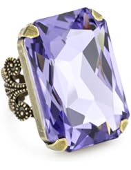 Liz Palacios "Arco Iris" Swarovski Elements In Hand Crystal Cocktail Adjustable Ring