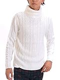 (スペイド) SPADE セーター タートルネック ケーブル編み ニット ケーブル メンズ 【w791】 (M, ホワイト)
