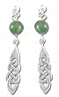 Solid Sterling Silver Green Adventurine Dangle Earrings
