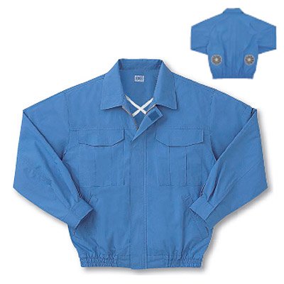 夏でも涼しい空調服 綿100％ 長袖ワーキングブルゾン（ファン付）