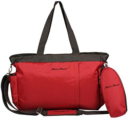 Deluxe Nylon Diaper Bag 5 in 1 Set ( 15 Compartments + 1 Bottle bag + 1 Padded Changing Mat + 1 Wet Diaper Bag + 2 Stroll Straps )