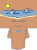 Pet Supplies : Life is Crap Humorous Swimming With Sharks T-Shirt ... Large