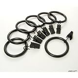Anello Premium Drapery Clip Rings - Extra Thick - Set of 14pcs - Black