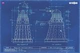 (24x36) Doctor Who - Dalek Blue Prints TV Poster