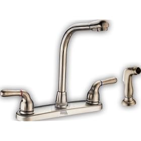 Brushed Nickel Kitchen Faucet with Side Spray