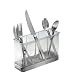 Forma Flatware Silverware Drainer/Flatware Caddy, Acrylic and Brushed Steel