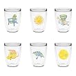 Swirls Summer Designs 16 oz Insulated Beverage Tumbler Set, Clear (6 designs)