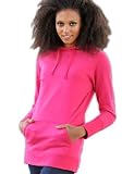Long Hoodie - Sweatshirt mit Kapuze Damen diverse Farben Gr.XS
