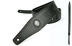 Black 'Embossed Series' Leather Guitar Strap for Electric/Acoustic/Bass Guitar