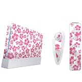Wii 表面保護シール ニンテンドーWii 本体用シールとコントローラー用シール ≪ピンク ハイビスカス≫