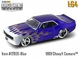 Jada Big Time Muscle Blue 1969 Chevy Camaro with Flames 1:64 Die Cast Car by Jada Toys