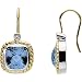 14K White Gold London Blue Topaz and Diamond Earrings