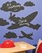 Tools & Hardware : Airplanes and Clouds Wallies Peel and Stick Chalkboard Panels