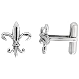 Stainless Steel Fleur De Lis Cufflinks, 3/4 in. X 5/8 in. (18 X 15 mm)