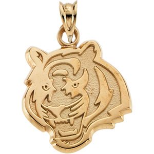 14k Yellow Gold Cincinnati Bengals Pendant 16.5mm - JewelryWeb