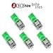 Jtech 5x 194 168 2825 T10 5-SMD Green LED Car Lights Bulb