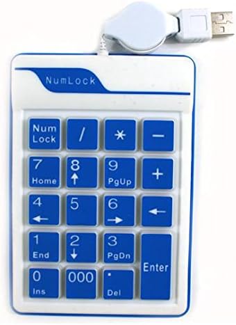 DC Silicone USB 19 keys Small Numeric Number Keypad Keyboard Numpad for Notebook Laptop PC Computer. (Blue)