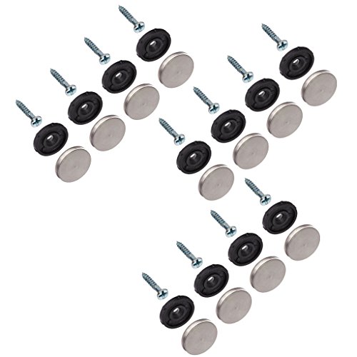 SamIdea(TM) 12PCS 16mm Stainless Steel Caps Decorative Mirror Glass Board Nails